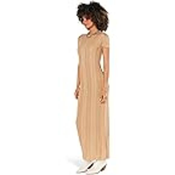 #1 SHOW ME YOUR MUMU NWT Valleta Short Sleeve Midi Dress Gold Shimmer Knit 2X - Picture 1 of 7